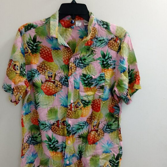 "Divided" H&M, Spongebob Squarepants, Short Sleeved, Men's Buttoned Top - Picture 1 of 5